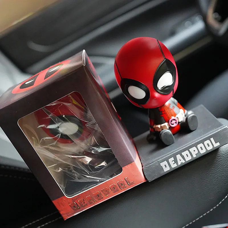 Marvel Movie Deadpool Shaking Head Car Decoration