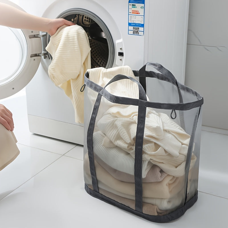 1/2pcs Nylon Mesh Laundry Basket with Handle