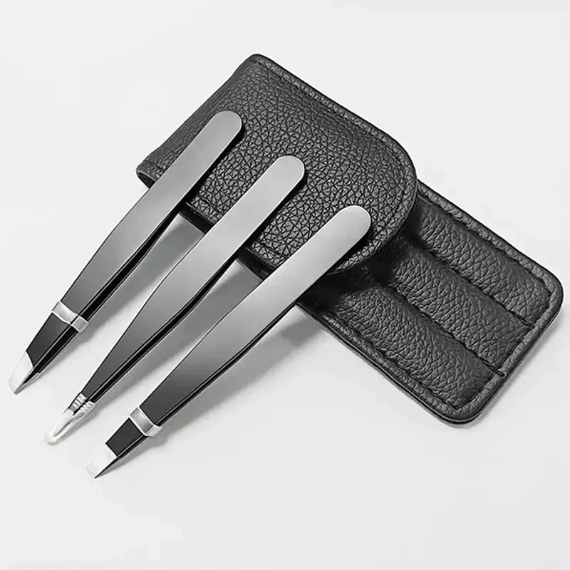 Premium Stainless Steel Eyebrow Tweezers Set