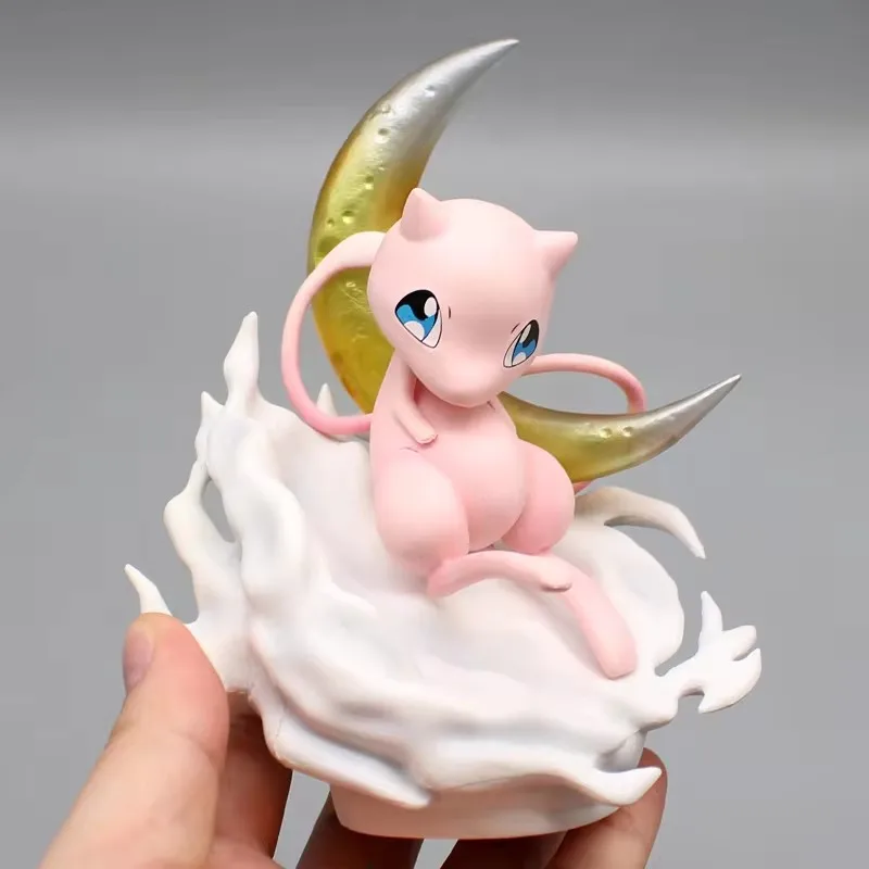 14cm pokemon Kawaii Mew Moon Scene Anime Action Figure Model