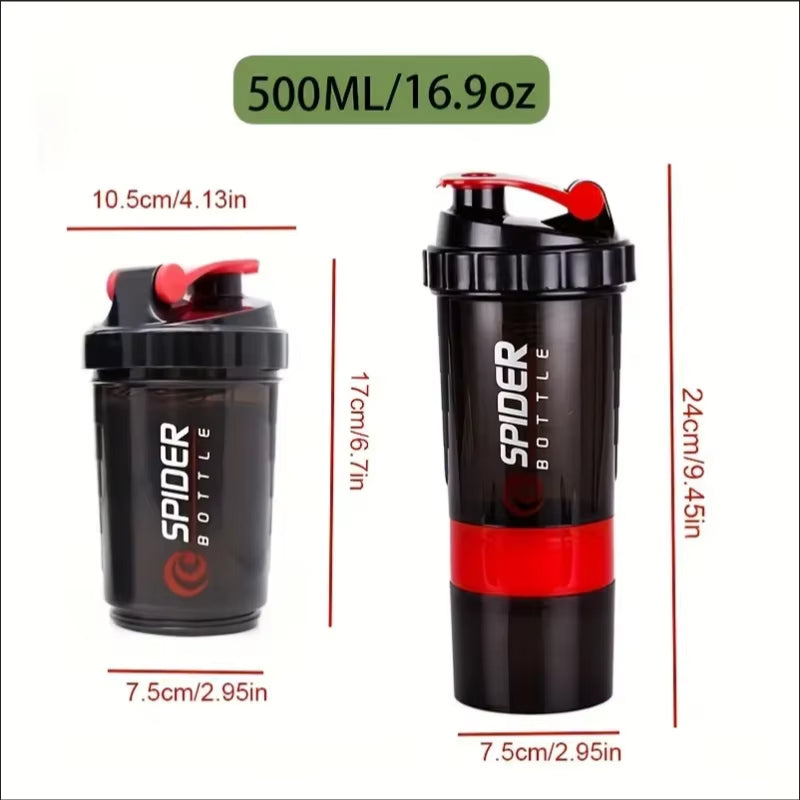 Shaker Bottle With Power Container 2 Tiers