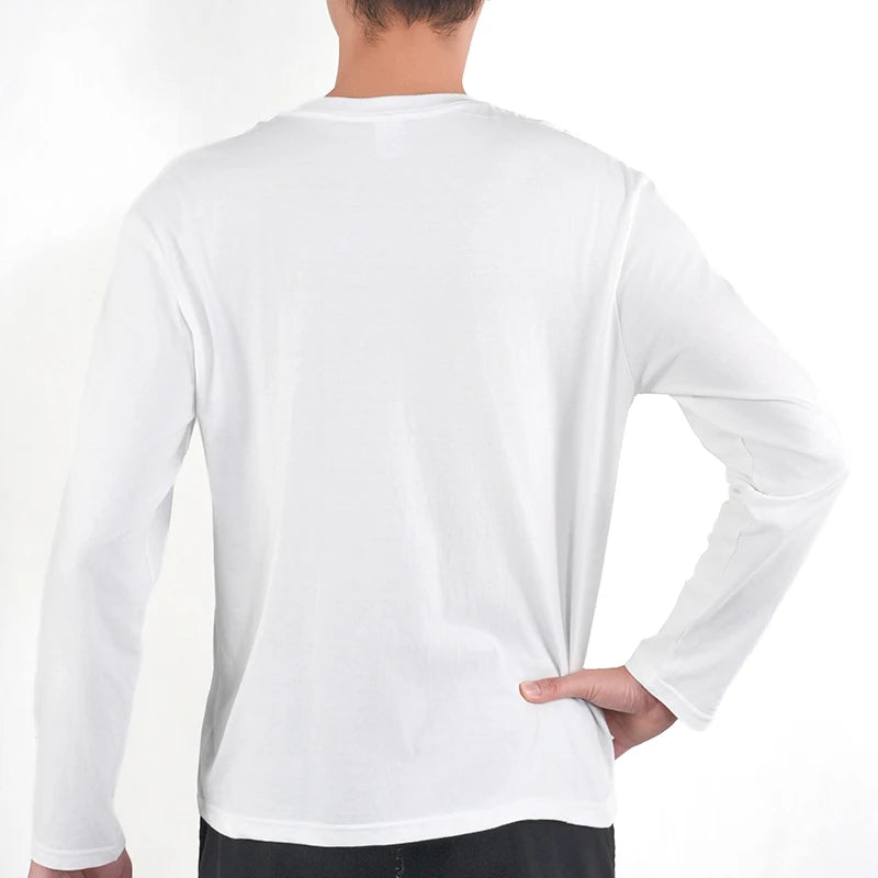 1PC Mens White Black Shirts Casual Long Sleeve Top Cotton Moisture