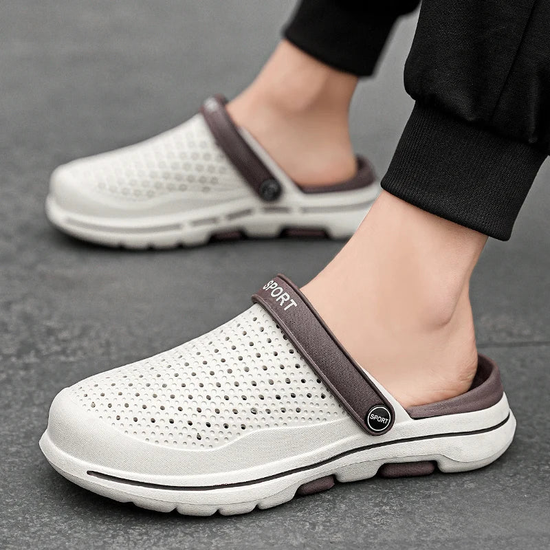 Summer Men Slippers Men's Casual Shoes Hole Shoes Clogs