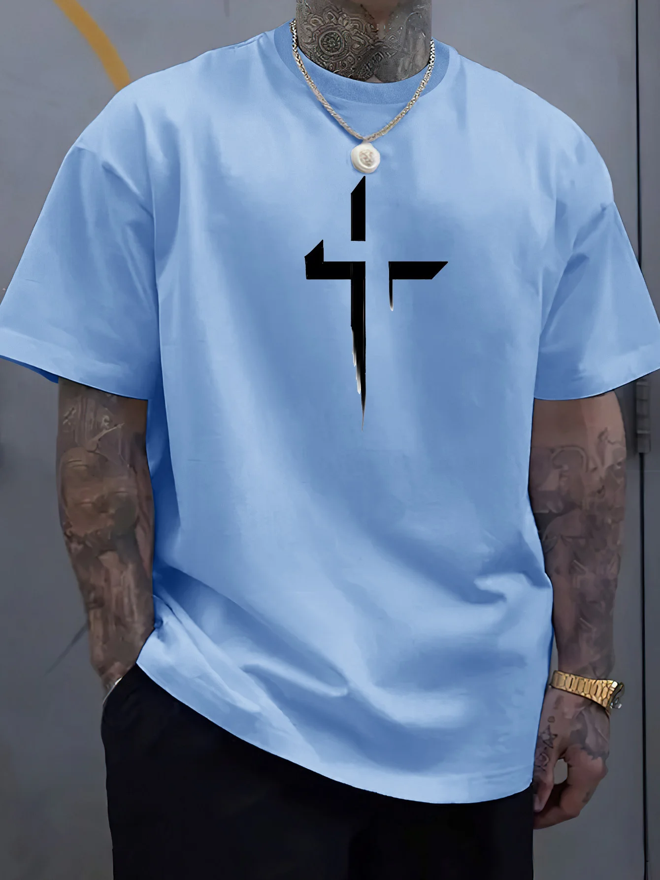 Summer men's 100% pure cotton casual loose plus size