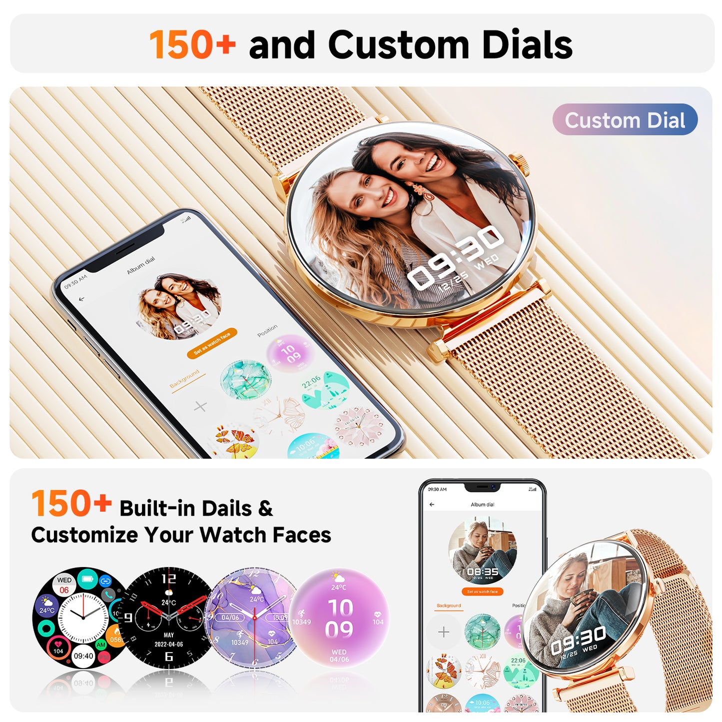 2025  Smart Watch, 1.43 Hd Screen, Ip68 Waterproof Sports Fitness Watch