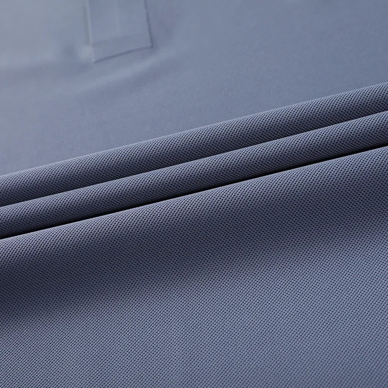 Ice Silk Embroidery Polo Shirt 2024 New Summer Lapel Elasticity T-shirt