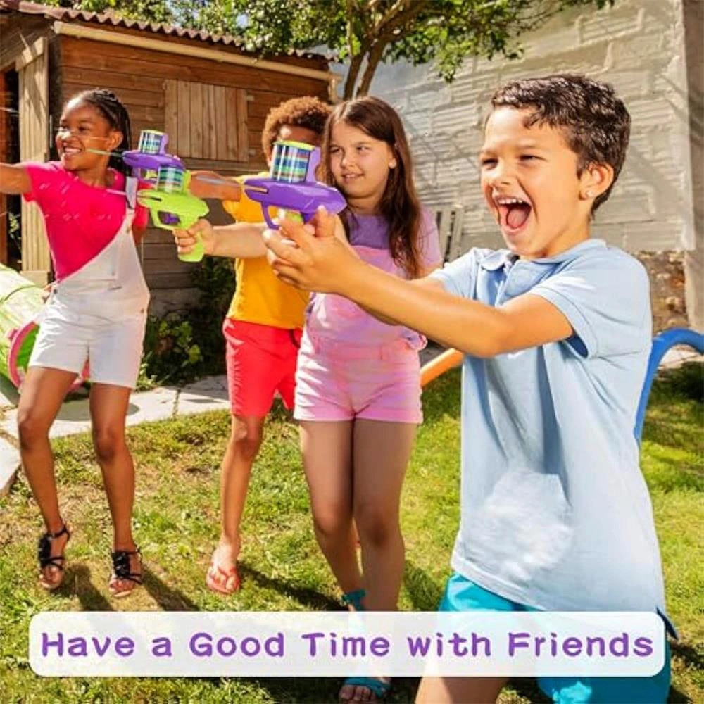 Kids Outdoor Game Foam Disc Gun Toy Flying Disc