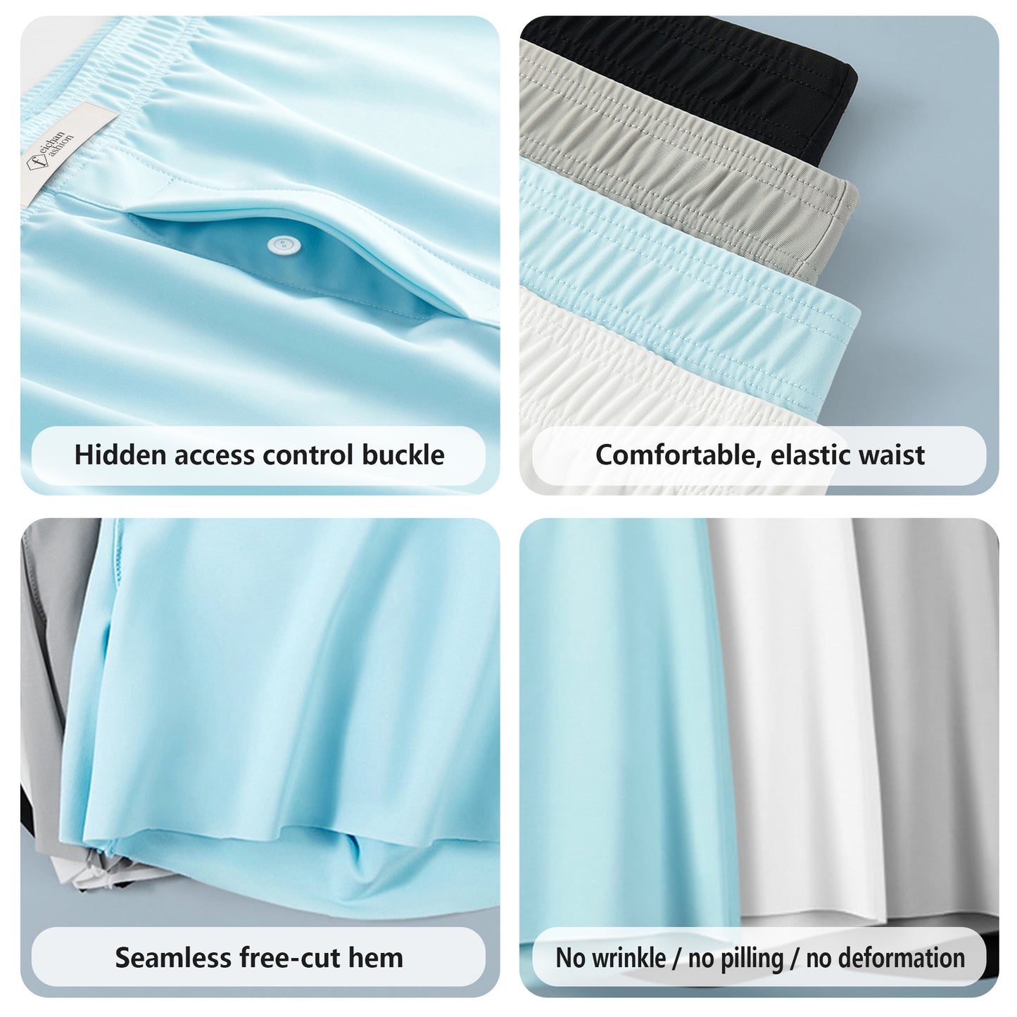 Men's Ice Silk Beach Pants Soft, Comfortable, Breathable, Multifunctional Men's Shorts