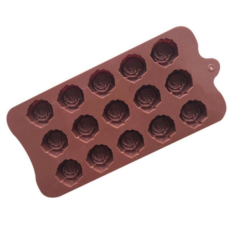 Coffee Chocolate Mould 15 Cavity Silicone Flower Rose