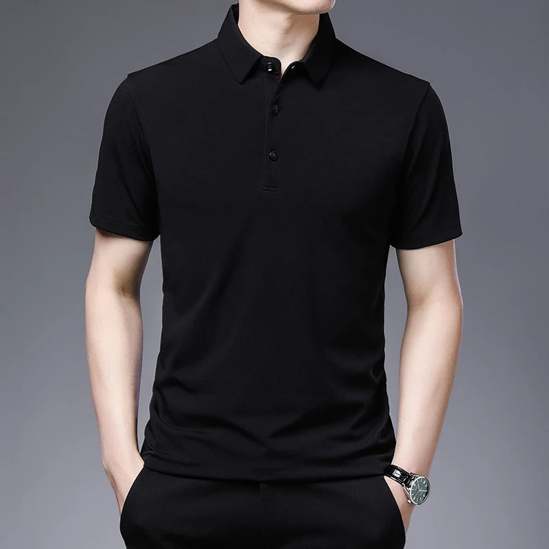 2024 Men's New Solid Color Business Casual POLO Shirt Summer