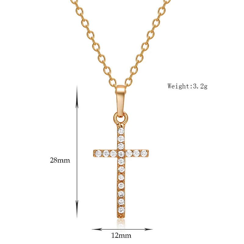 Jewelry Cross Pendant Necklace With Zircon