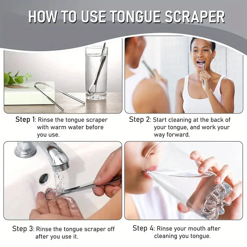 Premium 1pcs/3pcs Metal Tongue Scraper