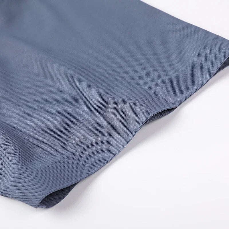 Ice Silk Embroidery Polo Shirt 2024 New Summer Lapel Elasticity T-shirt