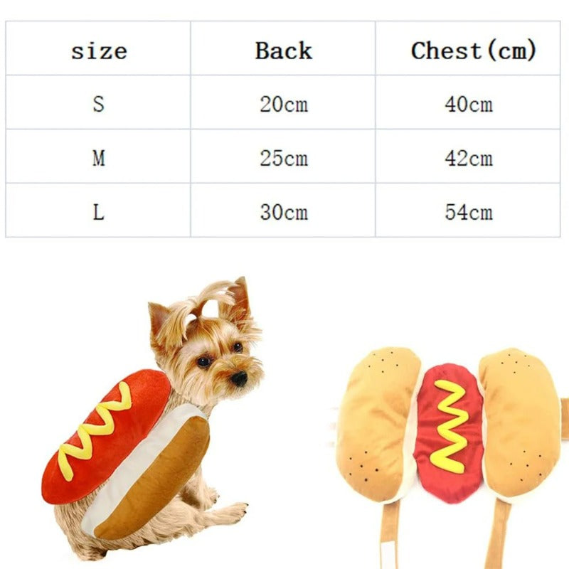 Dog Costumes Hot Dog Shaped Dachshund Sausage Adjustable Clothes