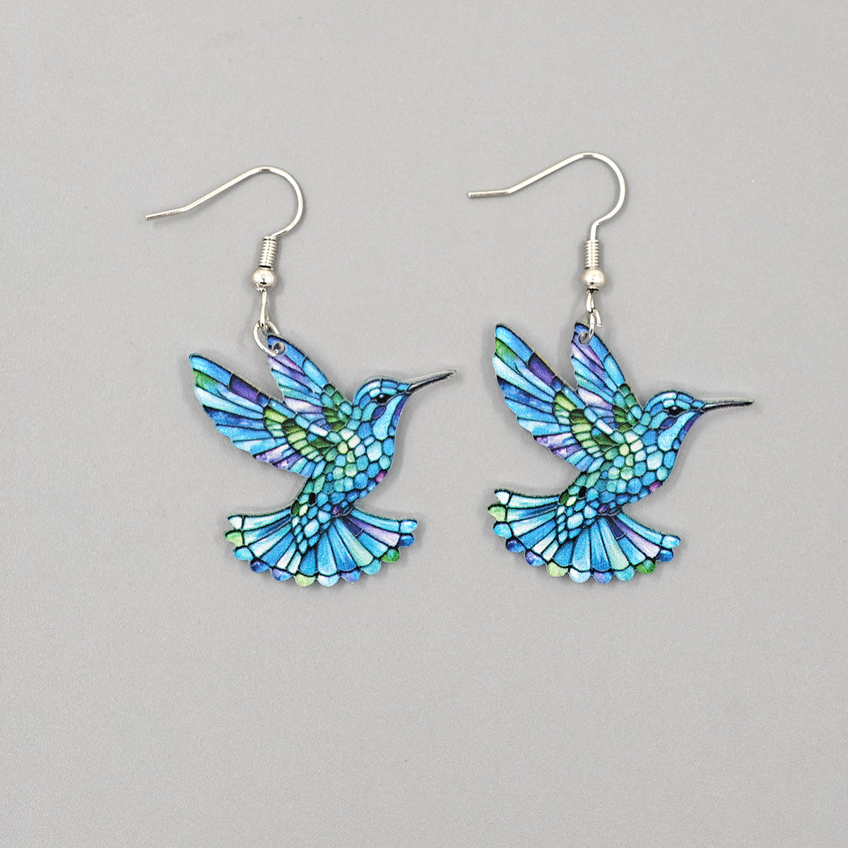 Cross border Spring Festival Colorful Bird Acrylic Earrings
