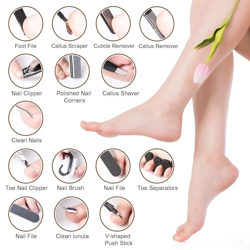 Foot Care Tool Pedicure Manicure Kit Set Stainless Steel