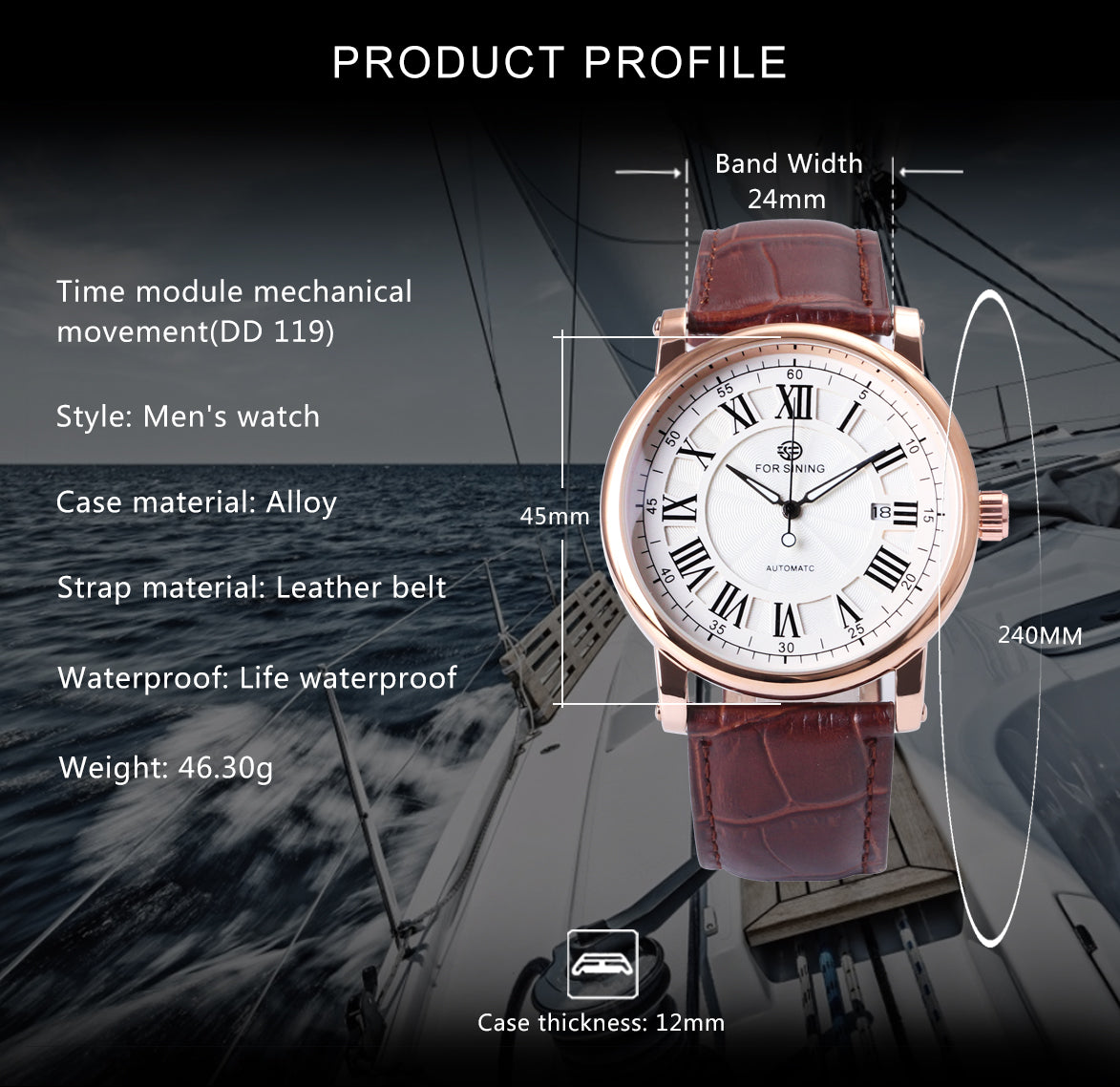 Forsining Classic Retro Automatic Mens Watch