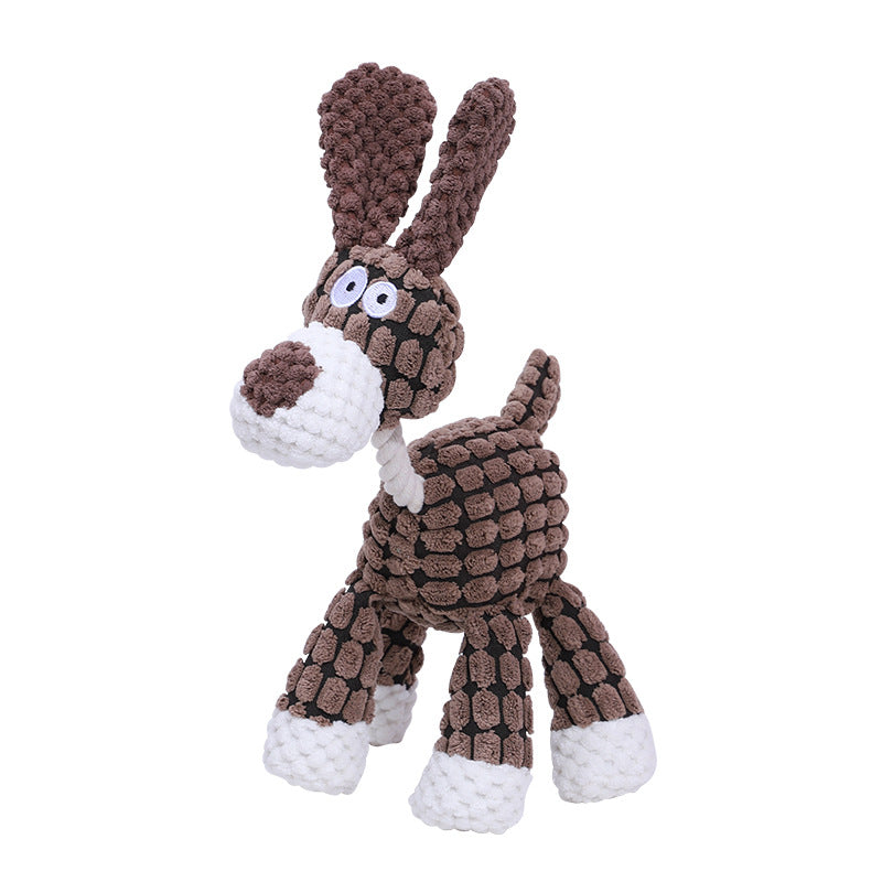 Plush Squeaky Dog Toy Donkey Shape Pet Toys Bite Resistant Squeaky Toys