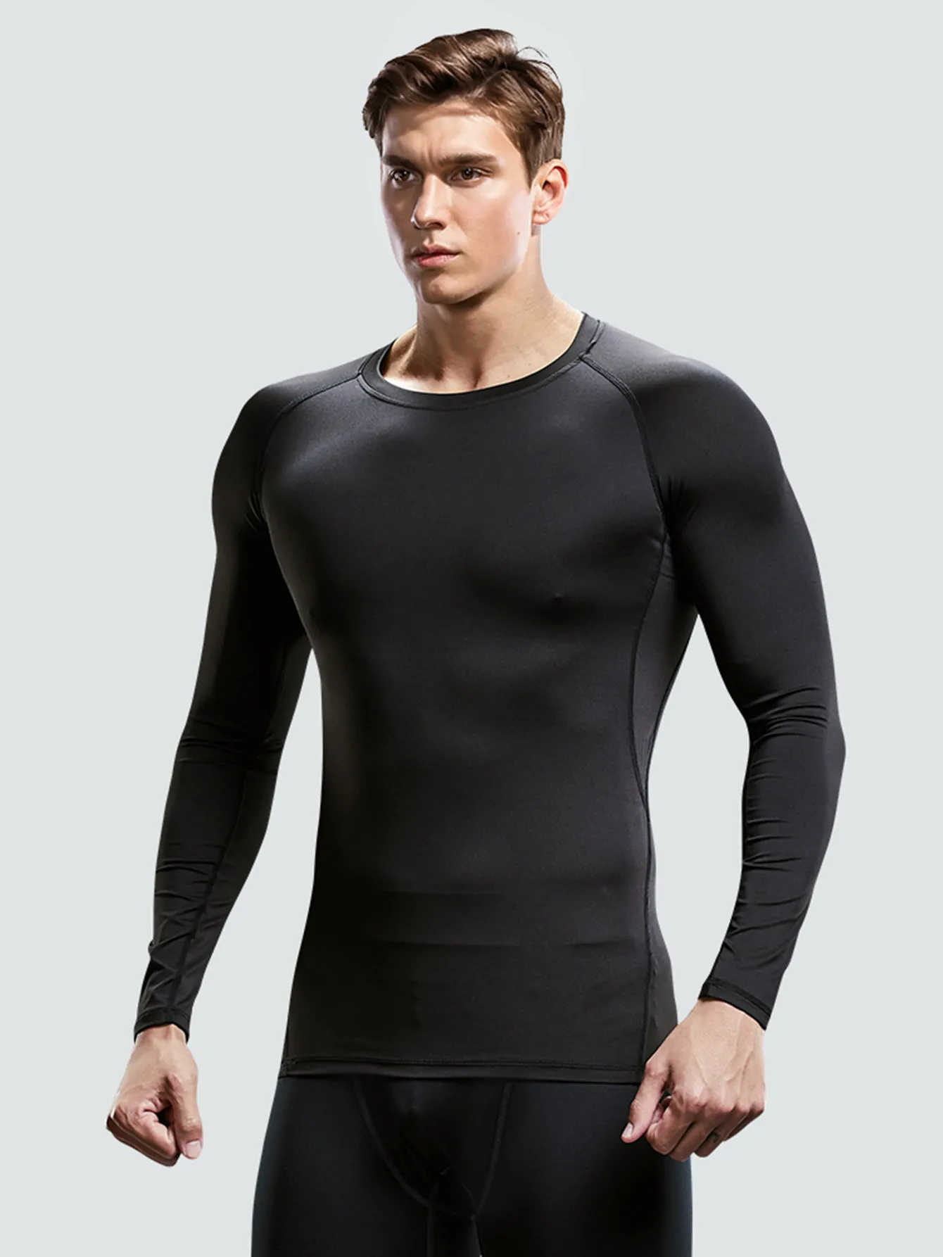 Fitness Clothes Tights Men'S Quick-Drying Long-Sleeved