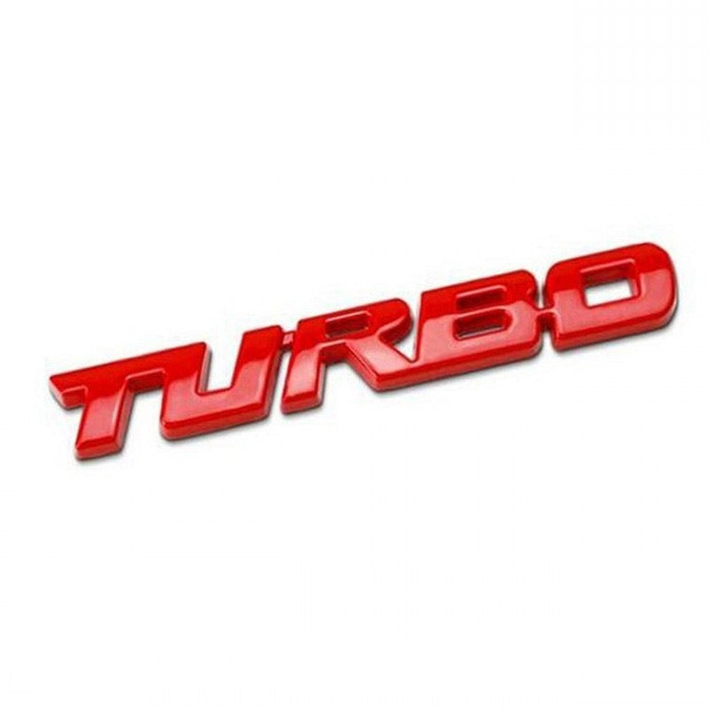 Car Sticker Turbocharged Turbo Metal Alloy 3D