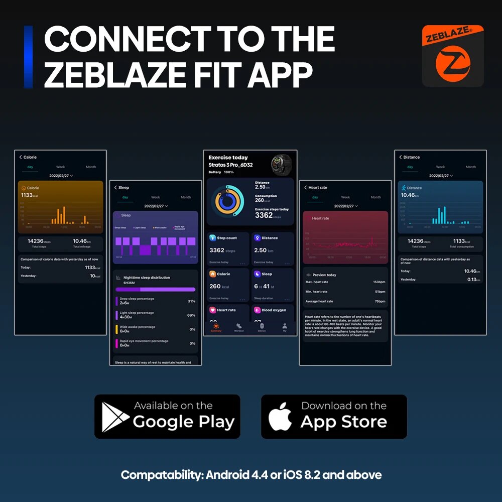 Smart Watch 1.43” HD AMOLED Display Built-in GPS Bluetooth