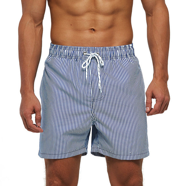 Summer Men Beach Print Shorts Surfing Swimwear Fitness