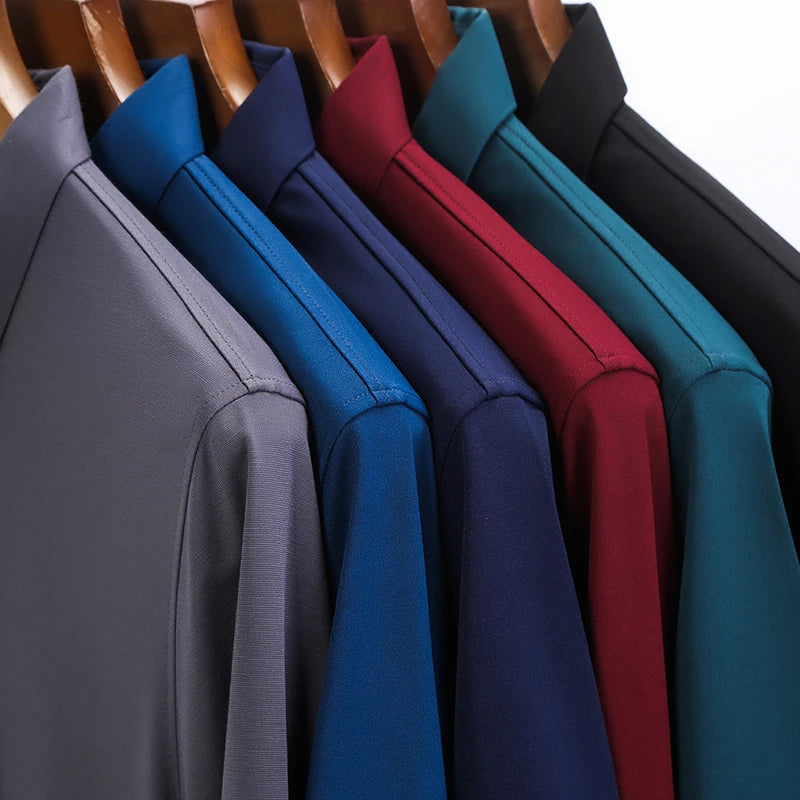 2024 Men's New Solid Color Business Casual POLO Shirt Summer