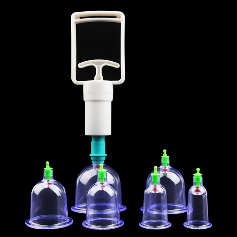 6Pcs Vacuum Cupping Sets with Pumping Gun Suction Cups