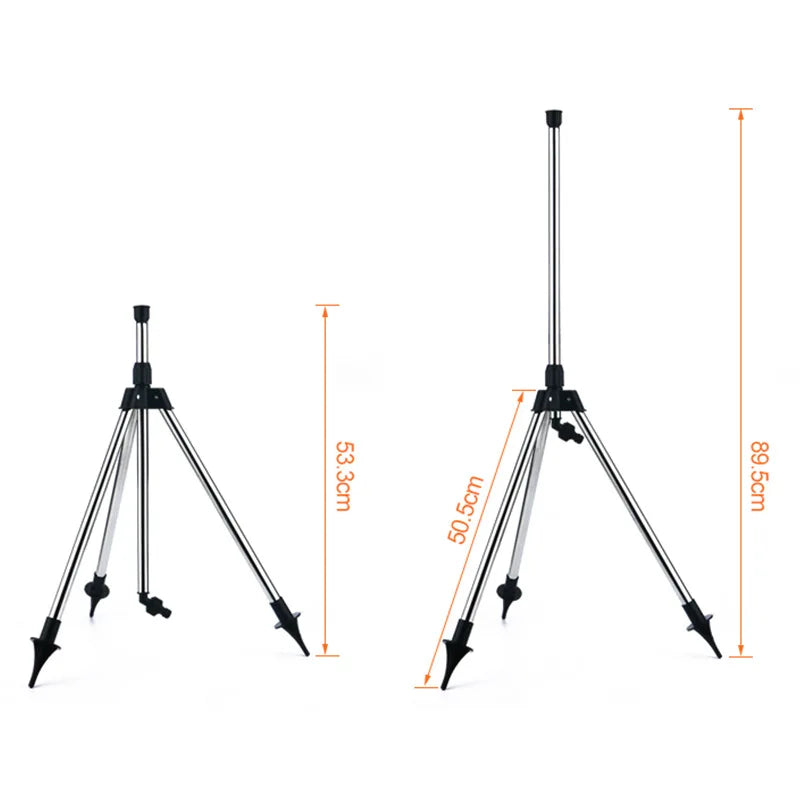 360-Degree Garden Automatic Rotating Sprinkler Stainless Steel Tripod Set