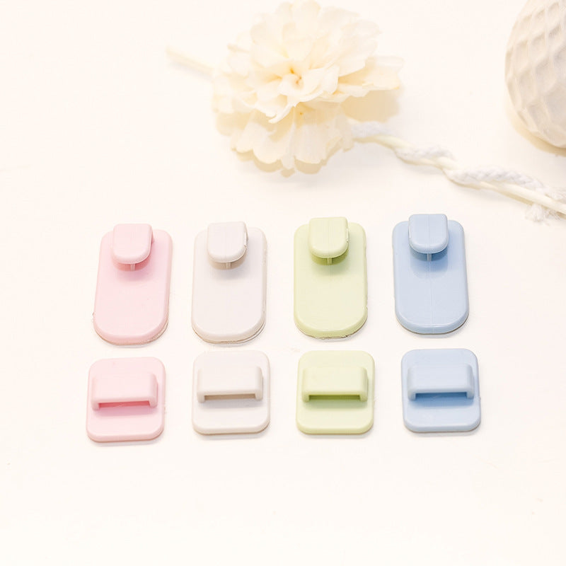 2 Pairs Plastic Sticky Hook Set