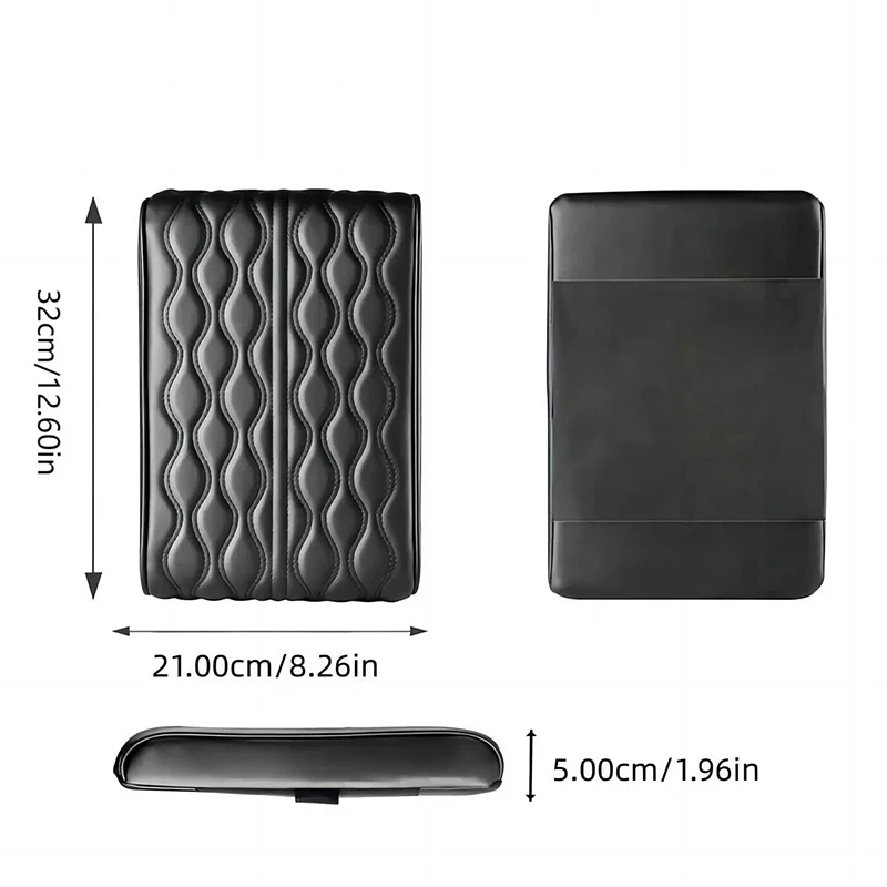 Wave Embroider PU Leather Car Armrest