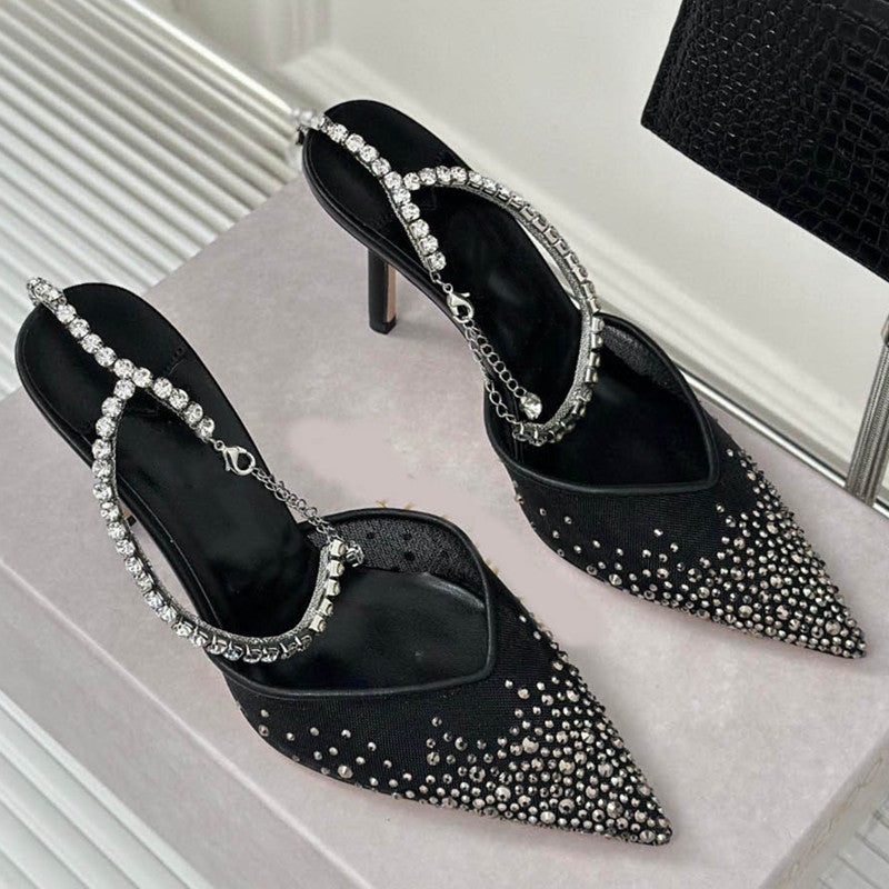 Star style Fashion Rhinestones Ankle Strap Women
