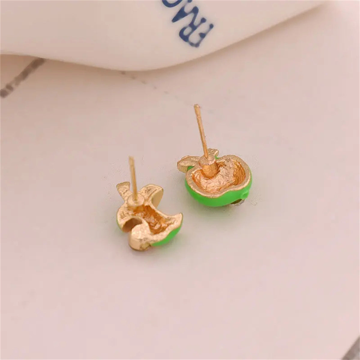 Cute Apples Earrings Women Red Green Asymmetric