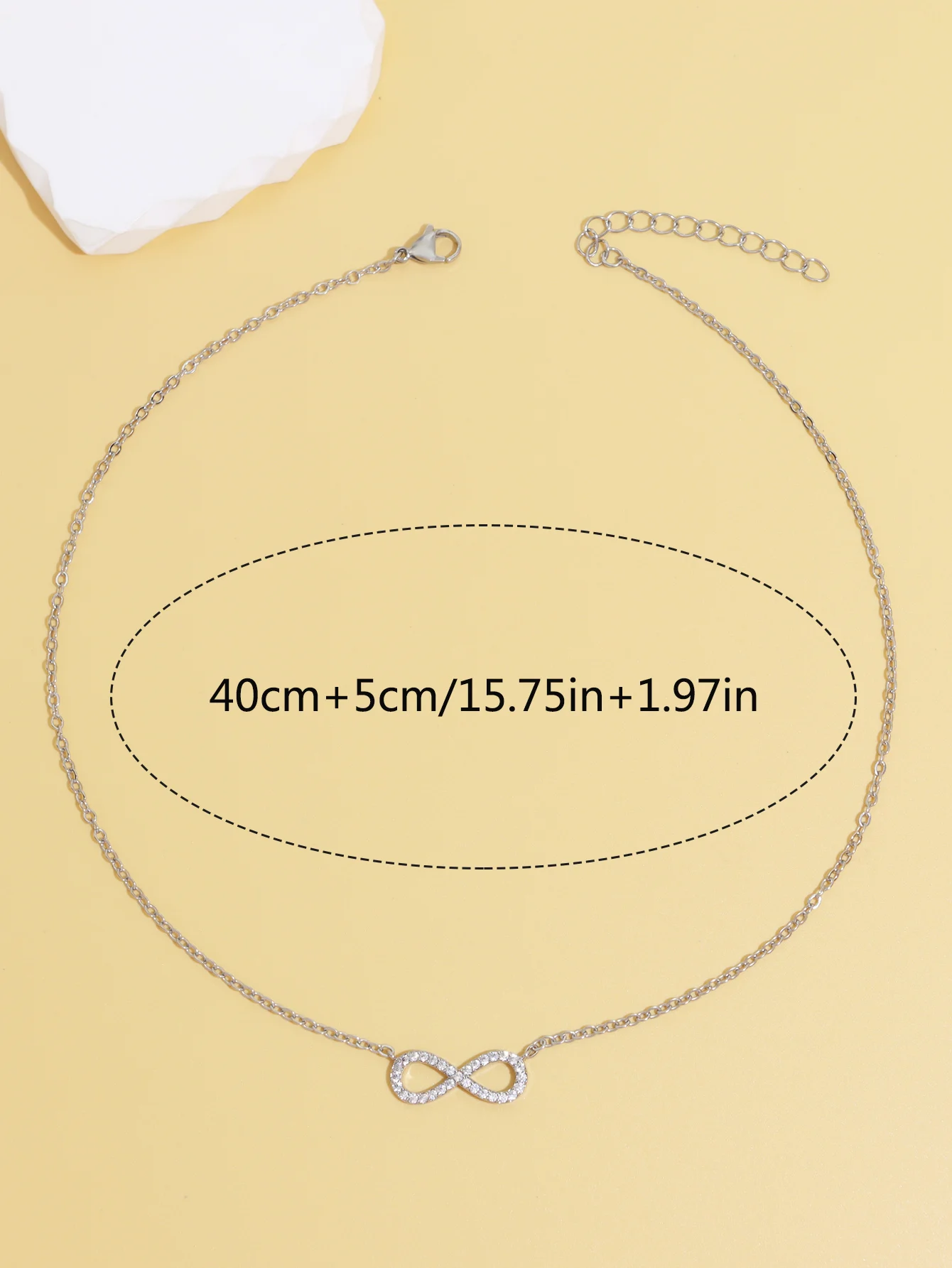 Simple Stainless Steel Infinity Pendant Necklace