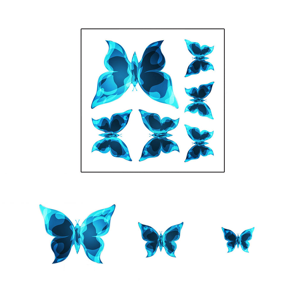 6PCS/Set Blue Luminous Small Butterfly Switch Paste Bedroom
