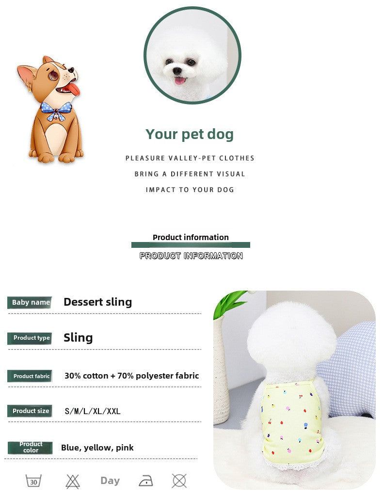 New Summer Pet Clothes Ice Cream Sling Schnauzer Clothes