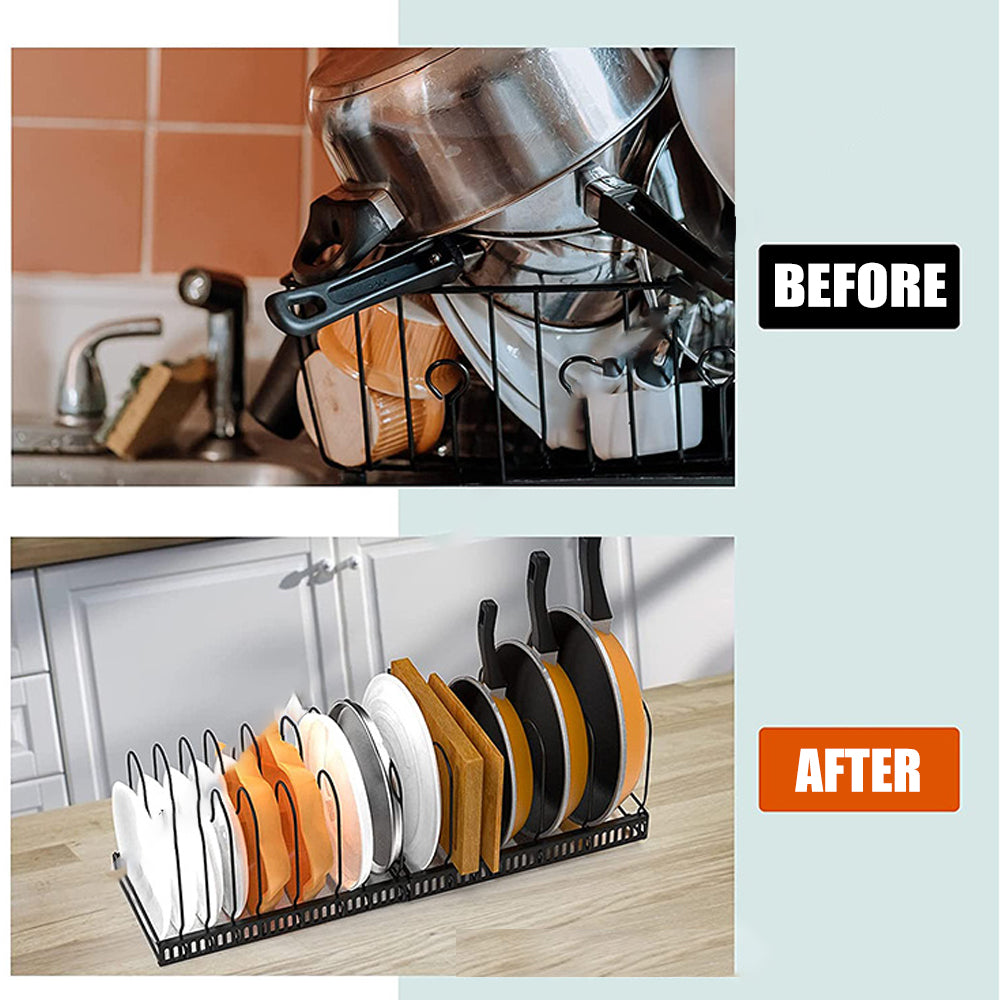 Adjustable Cookware Storage Rack Kitchen Accessories