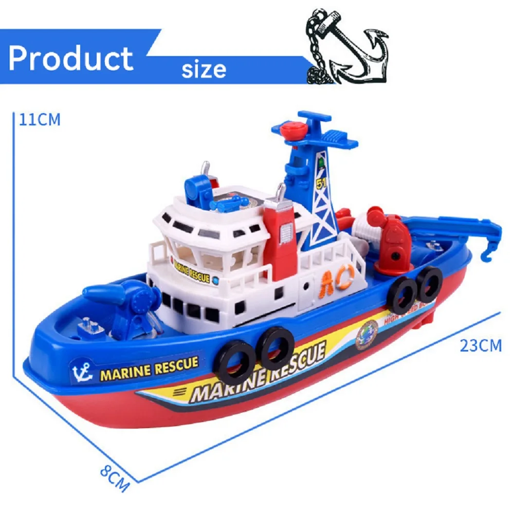Children's Toy Simulation Electric Rescue Fire Boat