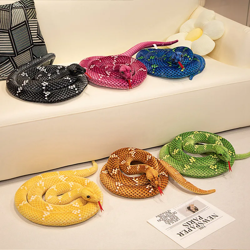 70cm Kawaii Snake Plush Toys Pit Viper Realistic Stuffed Cobra