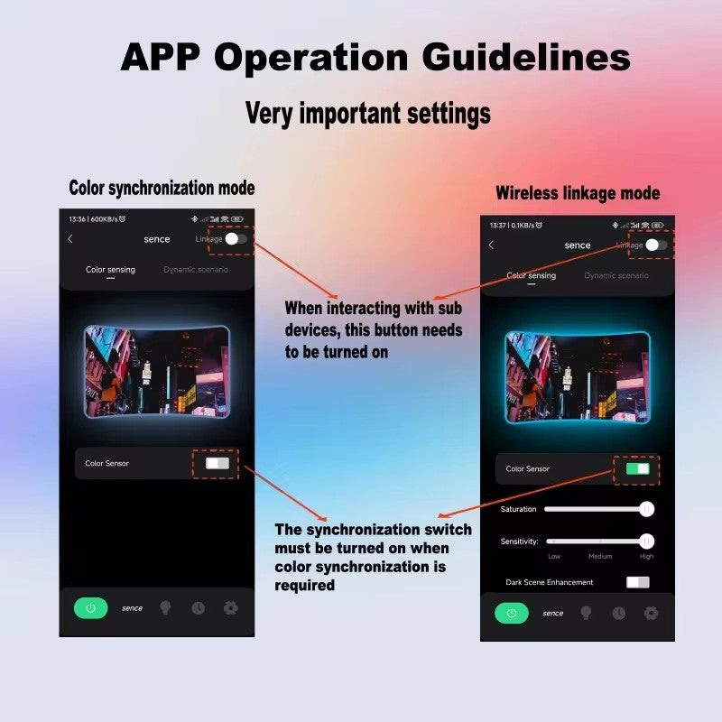 TV Ambient Backlight with AR Color Gamut Sensor App Control Music