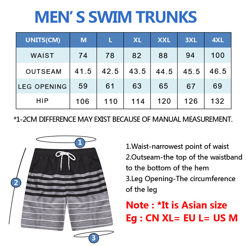 Summer Men Beach Print Shorts Surfing Swimwear Fitness