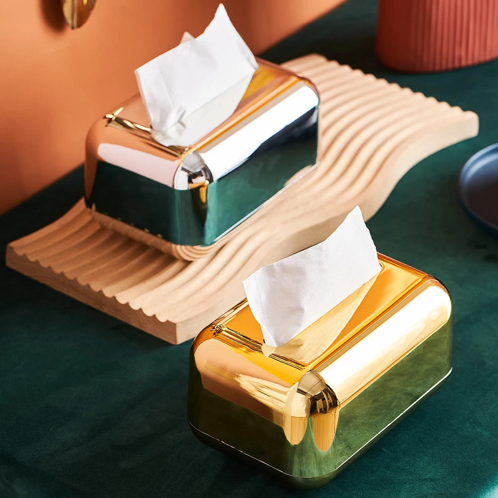 Luxury Golden Tissue Boxes Storage