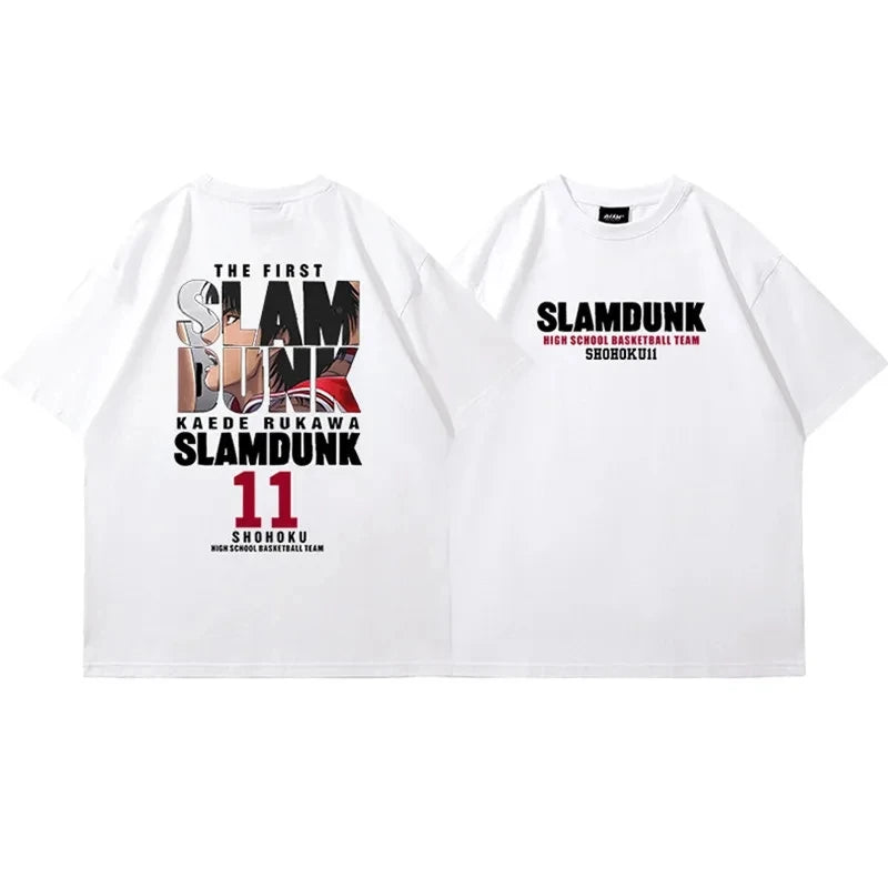 2024 Anime Slam Dunk Print T-Shirt Men's Oversized Japanese