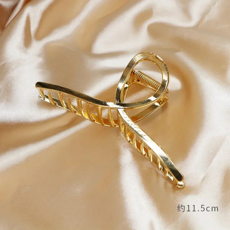 Fashion Simple Gold Hair Claw Clip Butterfly