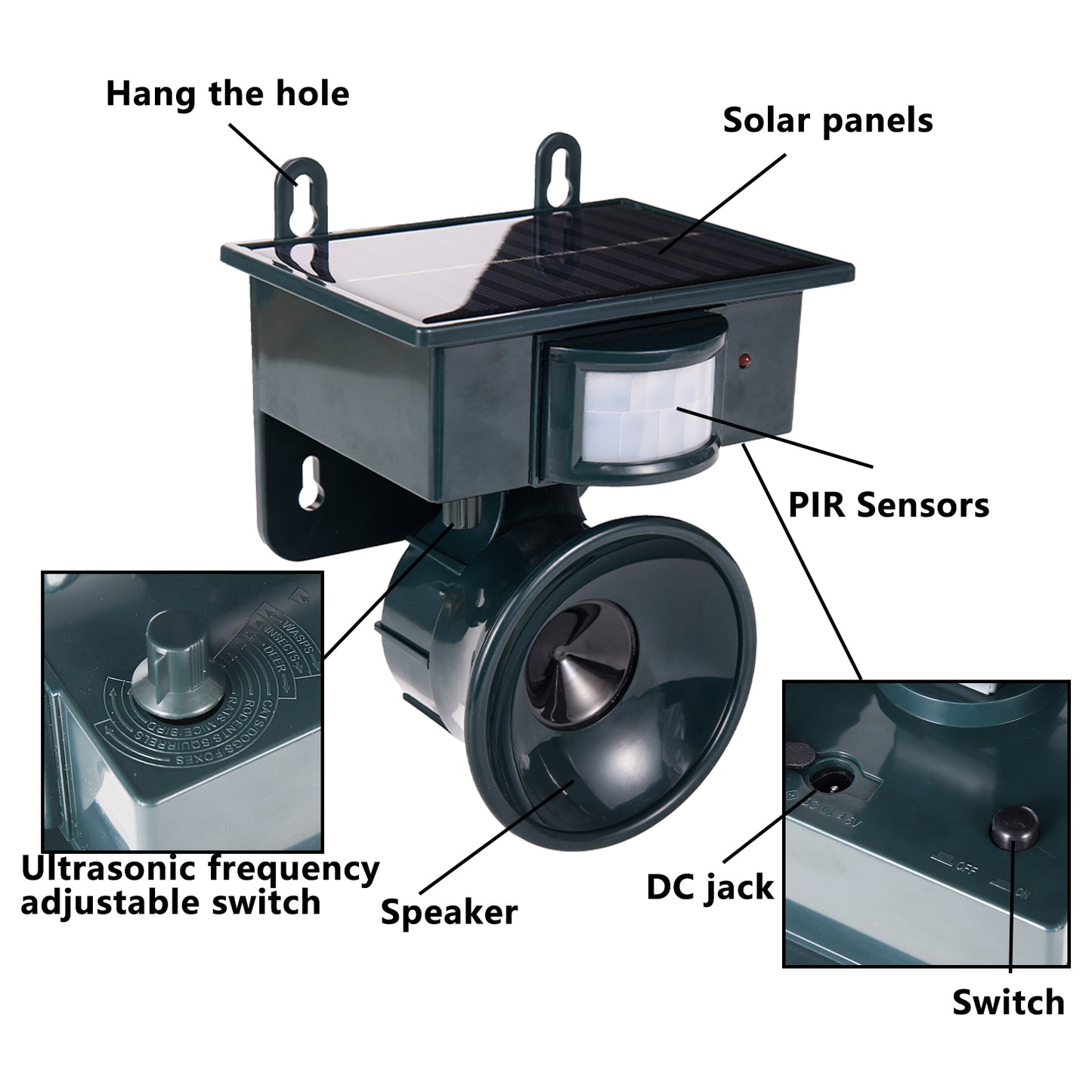 Solar Ultrasonic Animal Repeller