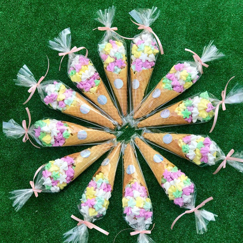 50pcs/lot Clear Cone Candy Storage Bags Cones