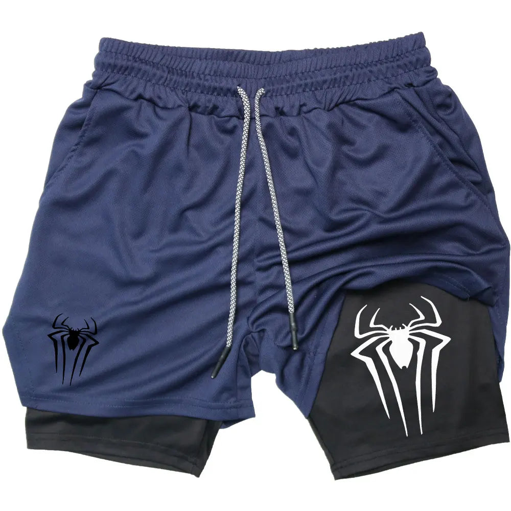 Performance Shorts Men Spider Printed GYM Casual Sports Shorts