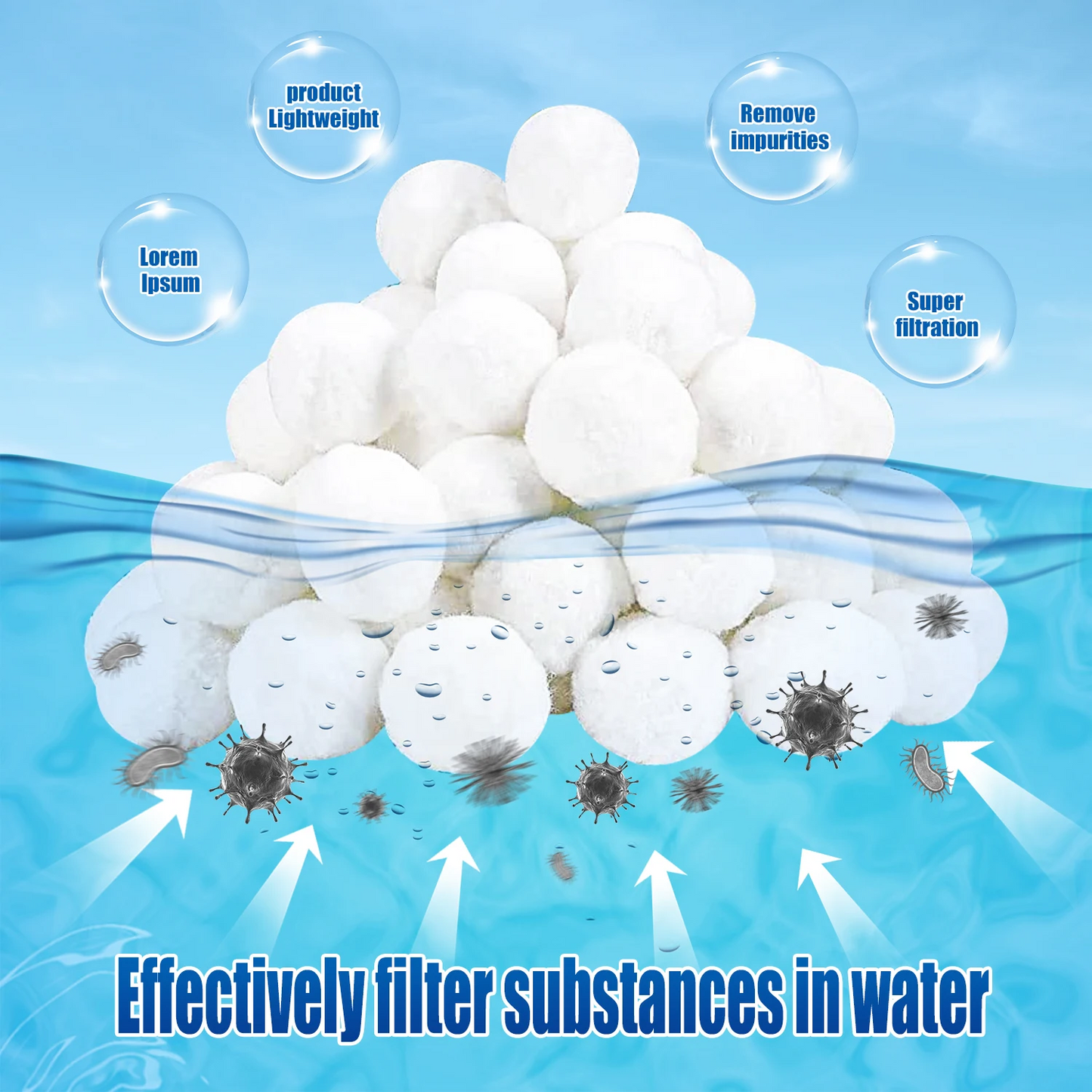 700g Swimming Pool Filter Balls