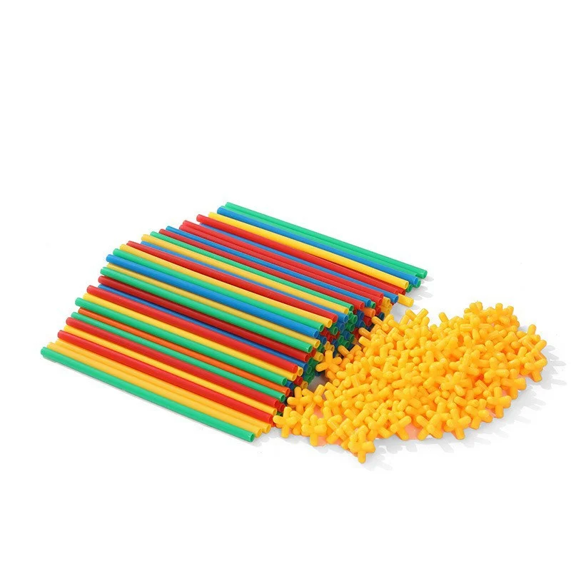 100 Pcs Straw Block Assembly Creative Toy Magic Smart Stick