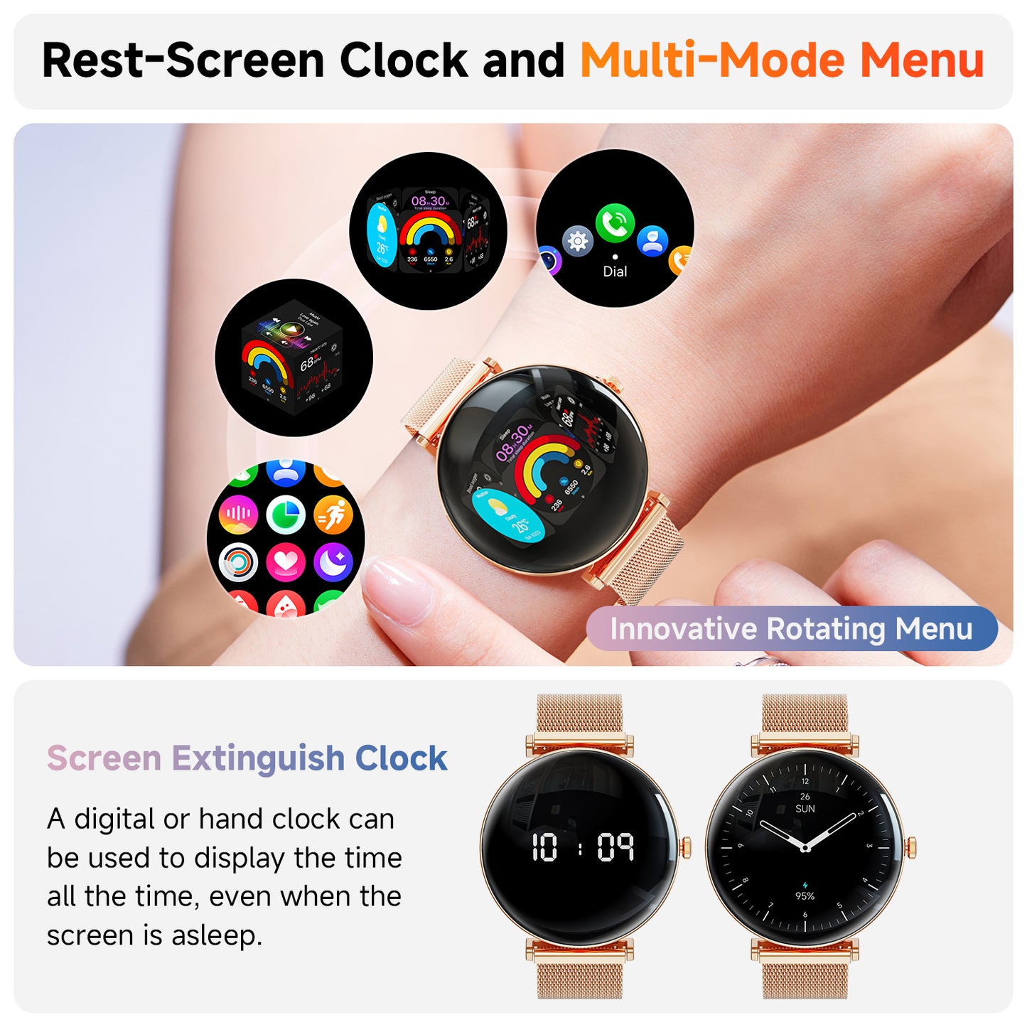 2025  Smart Watch, 1.43 Hd Screen, Ip68 Waterproof Sports Fitness Watch